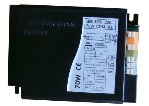 0.44A 130Hz บัลลาสต์เรือนกระจกดิจิตอลเซรามิคเมทัลฮาไลด์ 70W หลอดโซเดียม