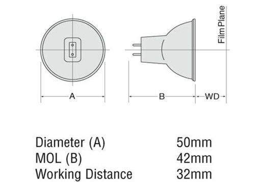 12V 100W Grow Light Reflectors หลอดฮาโลเจนเปลี่ยนหลอดไฟ 3400K