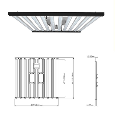 2000umol / S 1000 วัตต์ Led Grow Light Bar Led Grow Light Strips สำหรับการทำฟาร์มแนวตั้ง