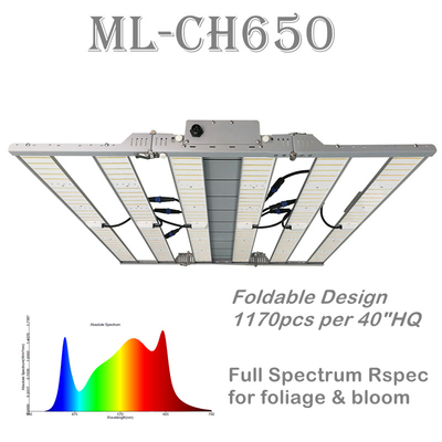 RikoLite 650W 1820umol/S 6 บาร์เรือนกระจก LED Grow Lights