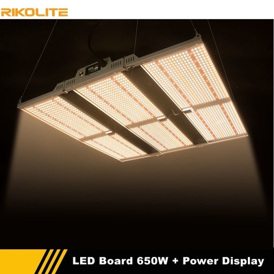 Rikolite พืชสวน LED เติบโตไฟ 650w บอร์ดควอนตัมพร้อมฟังก์ชั่นแสดงผลพลังงาน