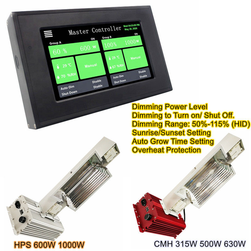 เซนเซอร์ความชื้น 315W 0 10V คอนโทรลเลอร์ CMH HPS Indoor Plant Grow Lighting